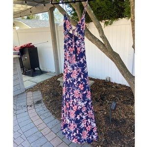 Cotton Candy LA Navy Blue Floral Maxi Dress